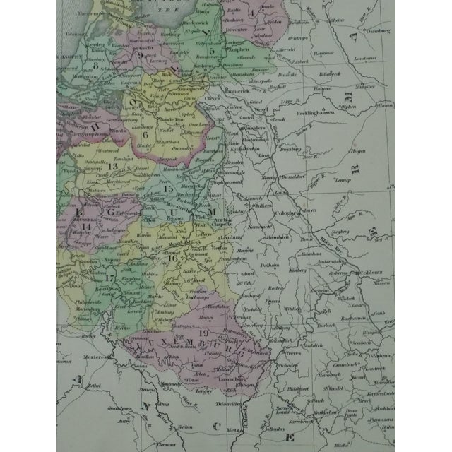 Traditional Holland & Belgium Original Map by Cowperthwait, 1850 For Sale - Image 3 of 3