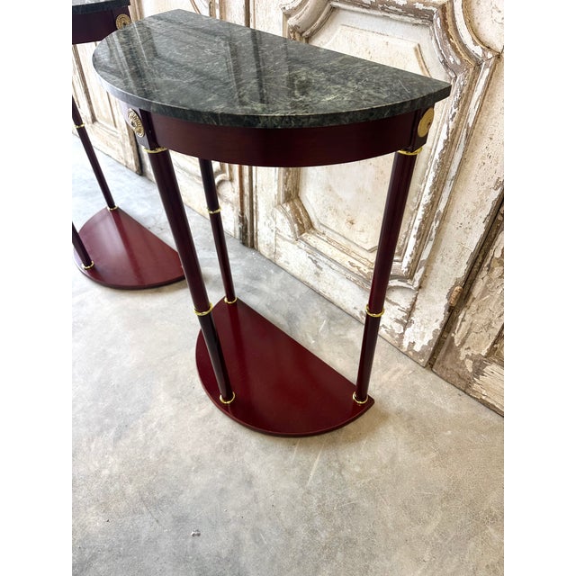 1990s Mahogany Empire Style Console Tables, 1990s, Set of 2 For Sale - Image 5 of 9
