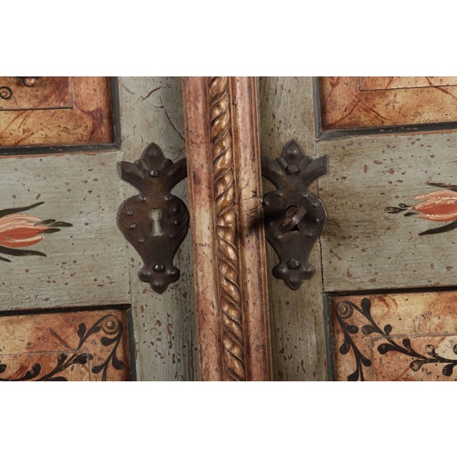 Brown Antique Chamfered Baroque Votive Wood Cabinet, 1850 For Sale - Image 8 of 18