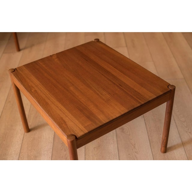 Mid-Century Modern Danish Modern Pair of Solid Teak End Tables by Magnus Olesen For Sale - Image 3 of 12