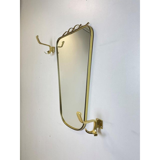 Mid-Century Asymmetric German Brass Kidney Wall Mirror, 1960s For Sale - Image 10 of 10
