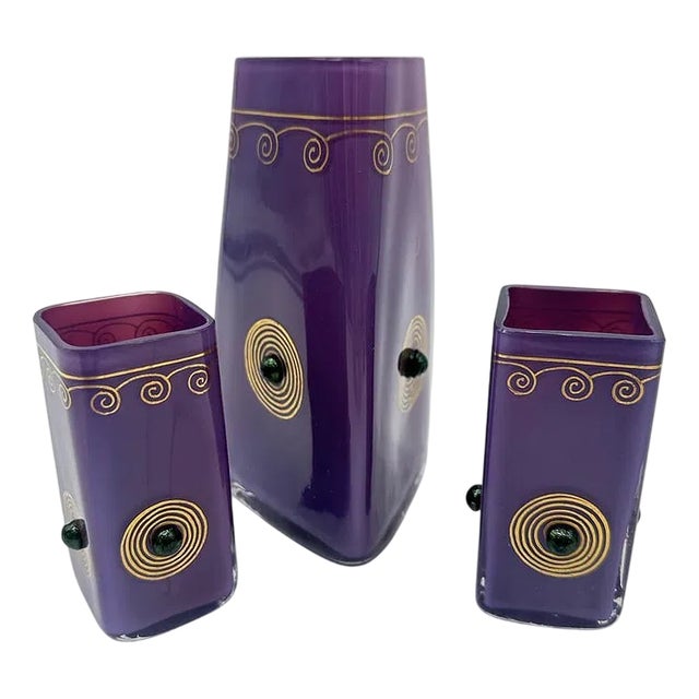 Art Nouveau Glasses from Wilhelm Steigerwald Glassworks, 1890s, Set of 3 For Sale