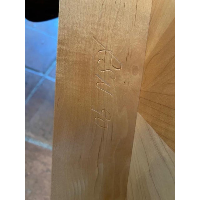 Richard Scott Newman (American, b. 1946) Demilune Table and Mirror, 1992 maple, ebony mirror frame signed and inscribed...