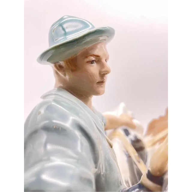 Large Art Nouveau Figurine of Farmer with Oxen from Meissen For Sale - Image 5 of 12