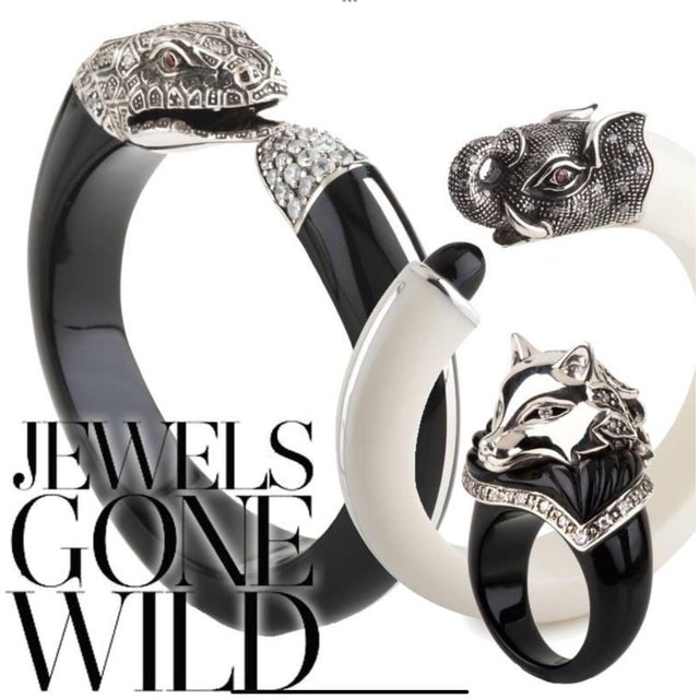 Art Deco Miriam Salat Lion Head Art Deco Sterling Silver Black Resin & White Topaz Ring For Sale - Image 3 of 18