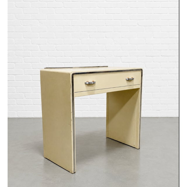 Mid-Century Modern Mid Century + Art Deco Metal Desk / Console by Simmons Furniture Co., C. 1950s For Sale - Image 3 of 13