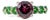 2.5Ct Purple Garnet Ring With Tsavorite Garnet Accents in Solid 14k Gold, 8mm, Size 6.75 For Sale