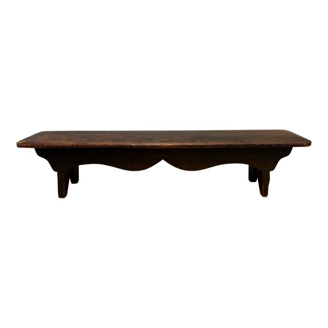 Antique Handcrafted Low Bench For Sale