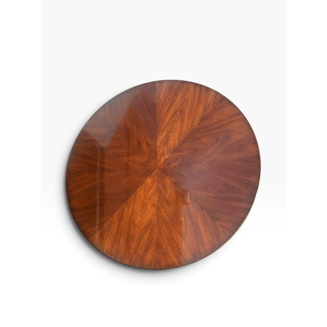 Wood Ethan Allen Attributed Neoclassical Empire Revival Mahogany Sunburst Center Table For Sale - Image 7 of 15