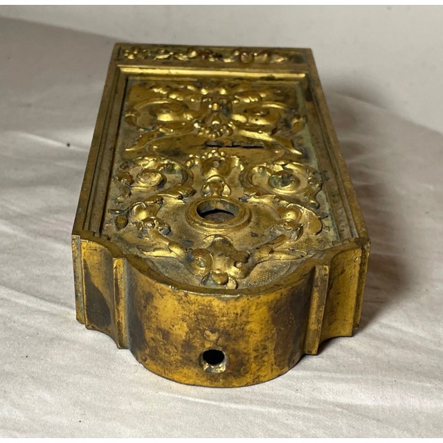 Bronze Rare Antique French Gilt Bronze Door Lock Hardware Salvage Ornate Victorian For Sale - Image 8 of 15
