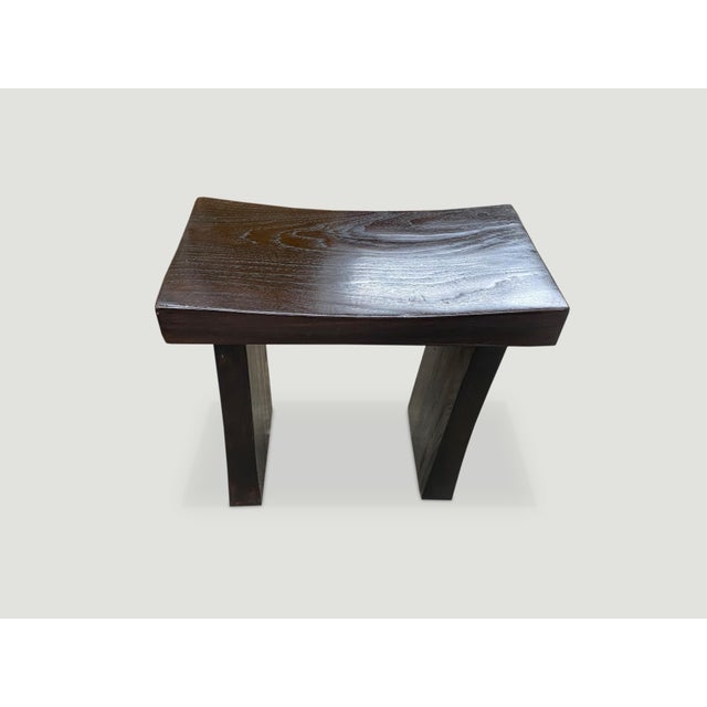 2010s Andrianna Shamaris Minimalist Espresso Teak Wood Bench For Sale - Image 5 of 5