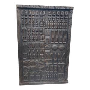 Vintage Dogon Granary Door With Nommo Ancestors Figures Mali African 36" H