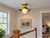 Art Deco Wavy Brass Flush Mount Light With Alabaster Globe For Sale - Image 3 of 13