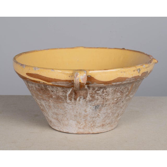 French Country French Yellow Glazed Terracotta Tian or Grésale Bowl For Sale - Image 3 of 11