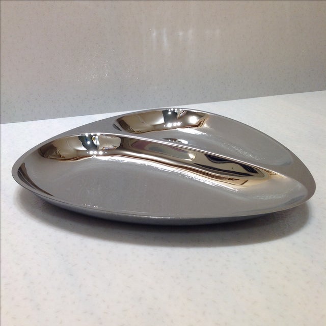 Mid-Century Modern Chrome Serving Dish For Sale In Chicago - Image 6 of 7