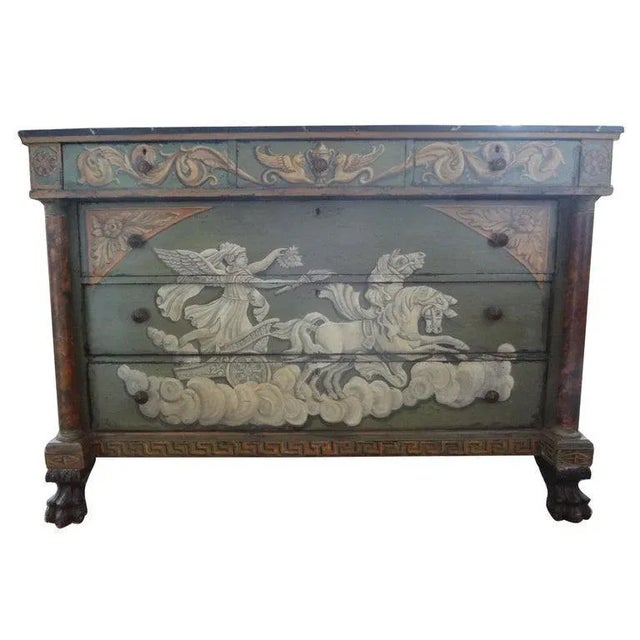 19th Century French Neoclassical Style Painted Commode For Sale - Image 9 of 10
