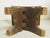 Brutalist folding stool dating to the mid-20th century (est. 1930s-50s) featuring a beautifully aged leather sling seat...