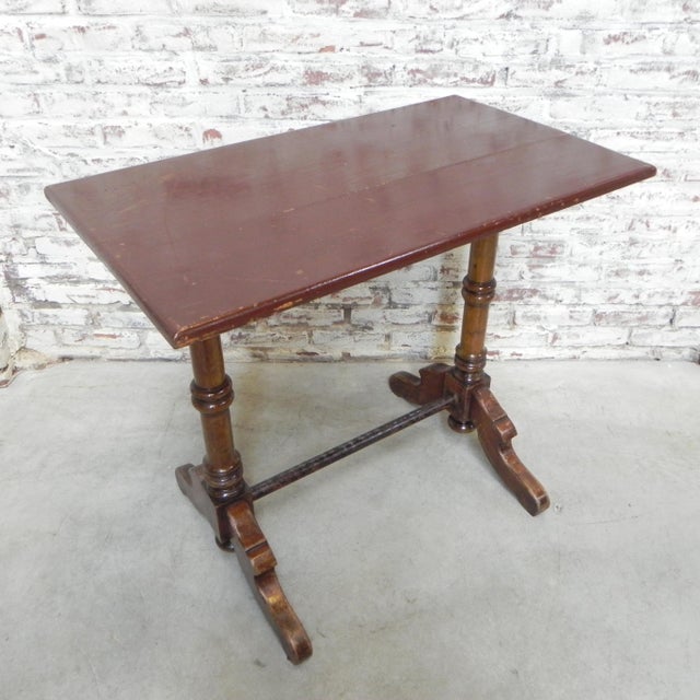 Height: 76 cm. Width: 85 cm. Depth: 50 cm. We have treated the table against woodworm. The top is painted brown. Origin:...