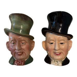 Vintage Beswick Mr. Micawber Character Jugs, Pair