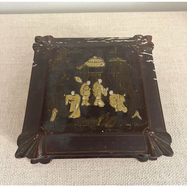 Antique 19th Century Chinese Wood Hand Carved Box For Sale - Image 4 of 12