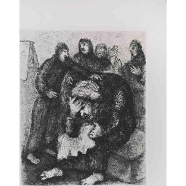 Marc Chagall, Jacob Weeping, 275 Edition, 1956, Etching For Sale
