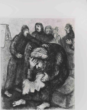 Marc Chagall, Jacob Weeping, 275 Edition, 1956, Etching