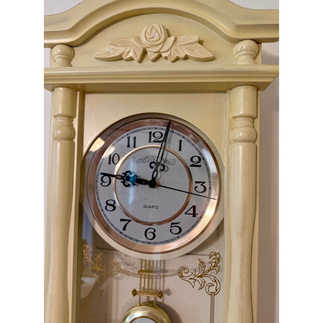 Mid-Century Modern Mid 20th Century European Retro Quartz Pendulum Wall Clock For Sale - Image 3 of 12