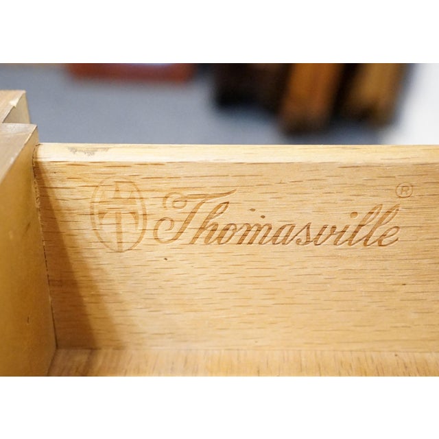 Tan Thomasville Furniture Madeira Collection Solid Ash Old World 30" Three Drawer Nightstand 16-6255-18 For Sale - Image 8 of 13