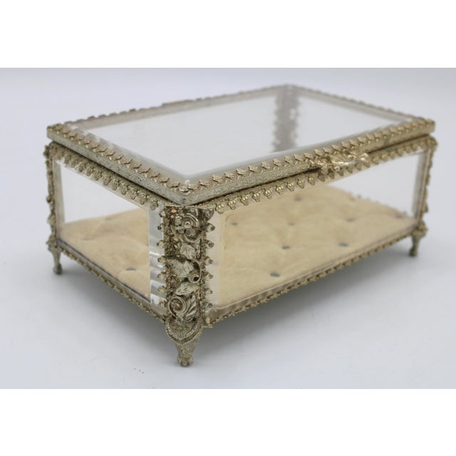 Mid 20th Century Mid 20th Century French Beveled Glass Jewelry Box For Sale - Image 5 of 12