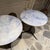 Mid Century Modern Tripod Side Tables Goatskin French Inspired Blue For Sale - Image 10 of 13