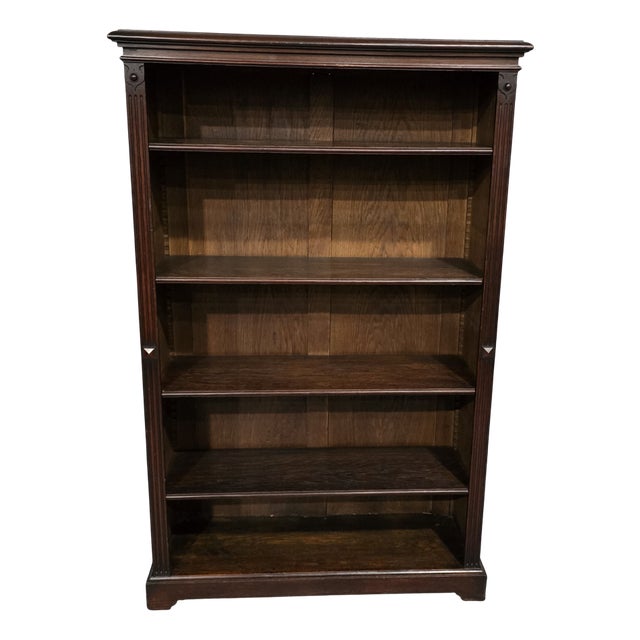 Oak Open Adjustable Library Bookcase, 1880s For Sale