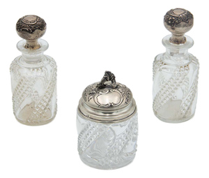 Toiletry Set with Glass Bottles, Set of 3
