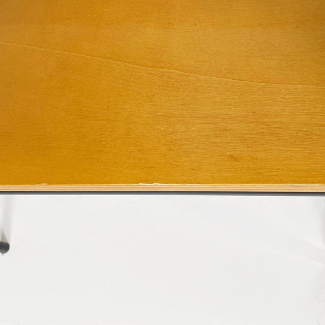 Wood Italian Modern Dining Table or Desk in Wood and Black Metal, 1980s For Sale - Image 7 of 18