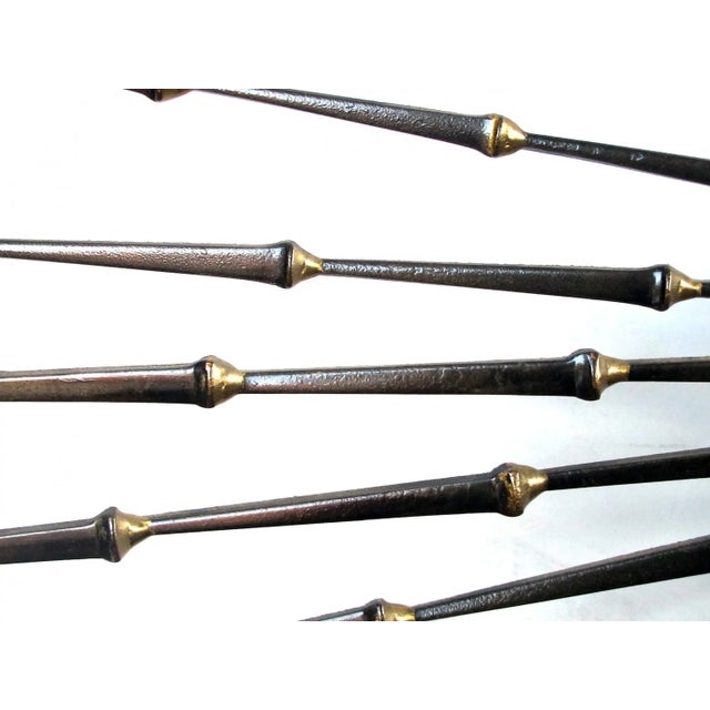 1960s 1960s Vintage Ron Schmidt Iron and Brass Pinwheel Sunburst Nail Wall Sculpture For Sale - Image 5 of 12