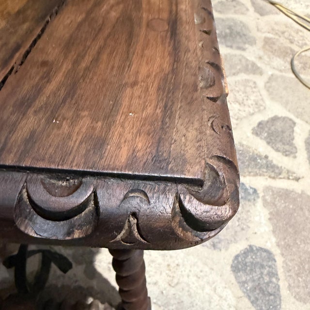 Antique 19th-Century Spanish Side Table Solomonic Legs Wrought Iron For Sale - Image 11 of 17