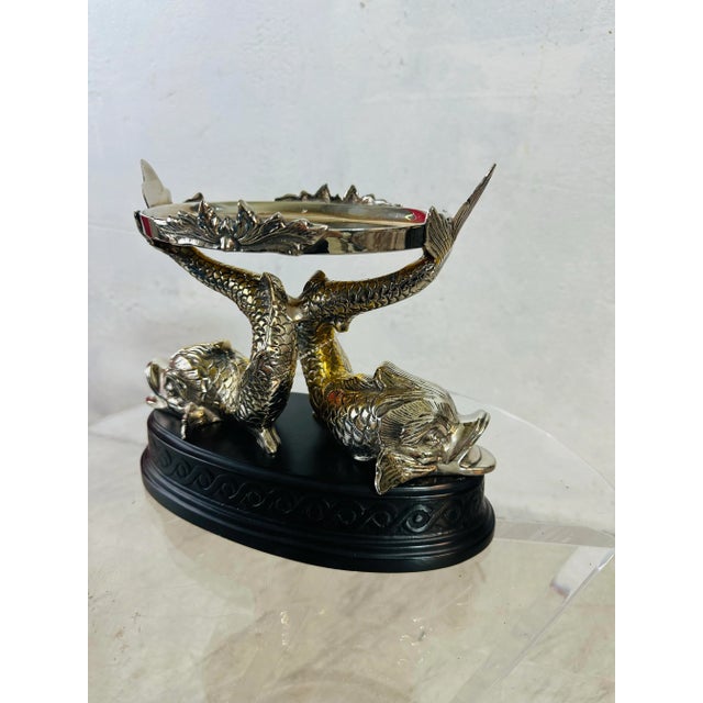 Chinoiserie Fish Decorative Pedestal Bowl For Sale - Image 4 of 7