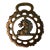 Mid 19th Century Brass Horse Medallion With Lionshead For Sale