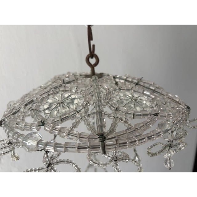 1920s Bows Maison Bagues Style Italian Beaded Crystal Chains Chandelier For Sale - Image 10 of 15