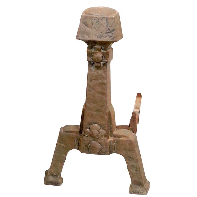 Early 20th Century Early 20th Century Arts and Crafts Style Andirons by Peerless - a Pair For Sale - Image 5 of 9