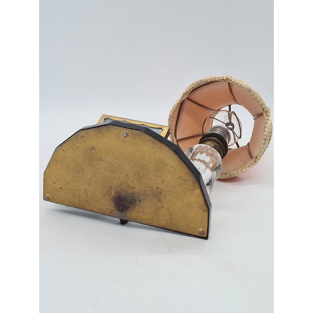 Metal Art Deco French Table Lamp with Clock from Ideal France, 1930s For Sale - Image 7 of 13