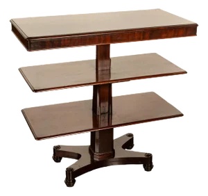 Antique Regency Mahogany Metamorphic 3 Tier Dumbwaiter Pedestal Side Table 1830