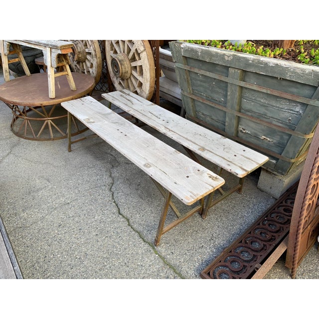 Vintage India Teak & Iron Bench For Sale In Los Angeles - Image 6 of 8