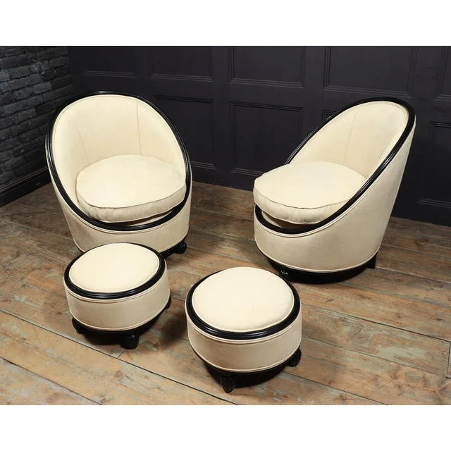 French Art Deco Salon Chairs in the Style of Ruhlman, 1925, Set of 4 For Sale - Image 11 of 12