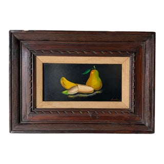 1970s Vintage Desan Still Life Oil on Masonite Painting – Framed For Sale