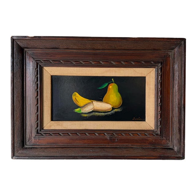 1970s Vintage Desan Still Life Oil on Masonite Painting – Framed For Sale