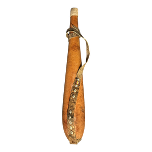 Authentic Handcrafted Kenyan Maasai Milk Gourd – Vintage Woven Leather & Cowrie Shell Tribal Art