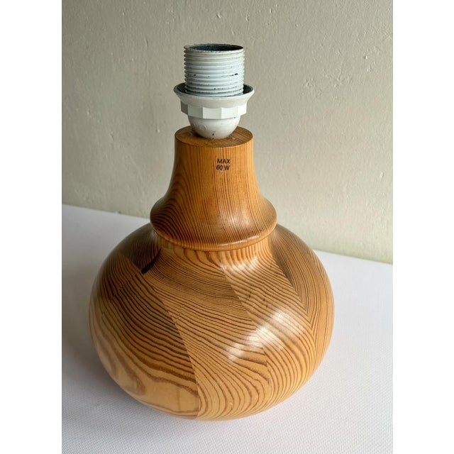 Turned Pine Table Lamp from Solbackens Svarveri, 1970s For Sale - Image 4 of 13