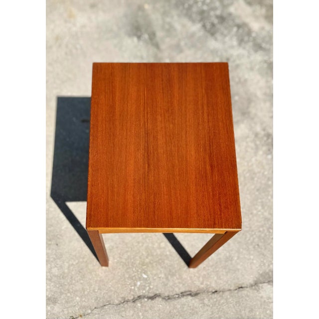 Wood Rectangular Teak Side Table by Bent Silberg Møbler For Sale - Image 7 of 13