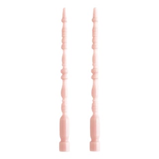 Spindle Leg Tapers, Set of 2 - Rosewater For Sale