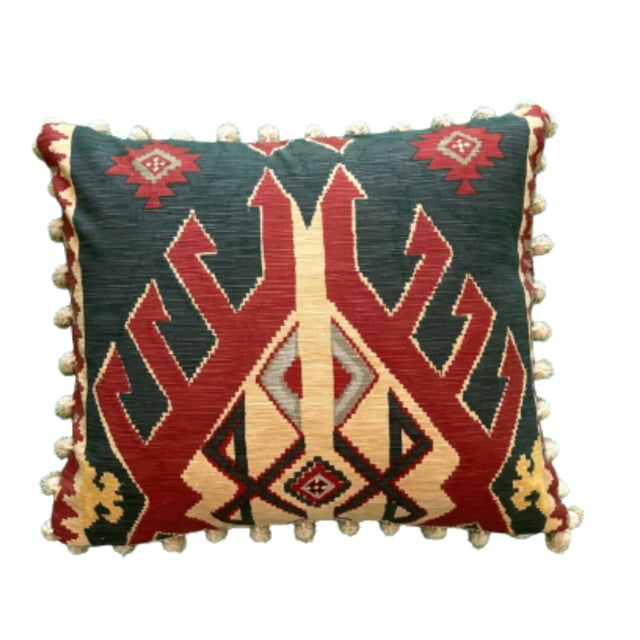 Textile Khan Bedhouin Decorative Pillow With Down Feather Insert For Sale - Image 7 of 7